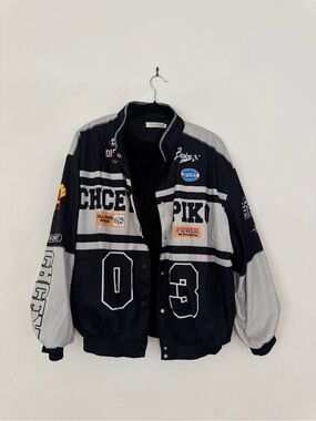 Vintage Piko 1988 Black & Cream Varsity Bomber Jacket Size Medium
